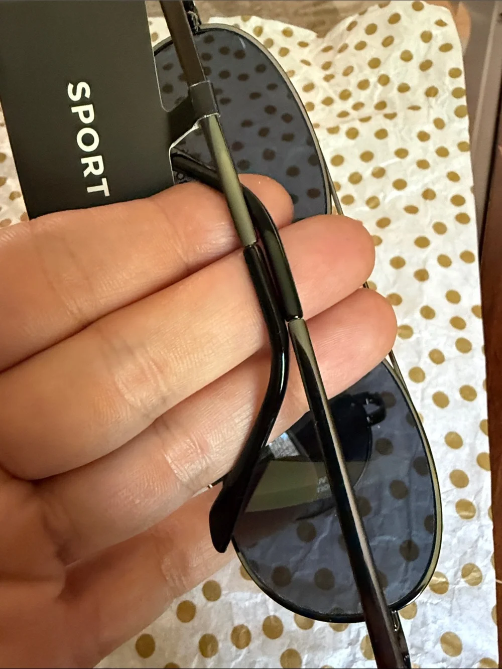 Sears Black Aviator Sunglasses with Dark Lenses